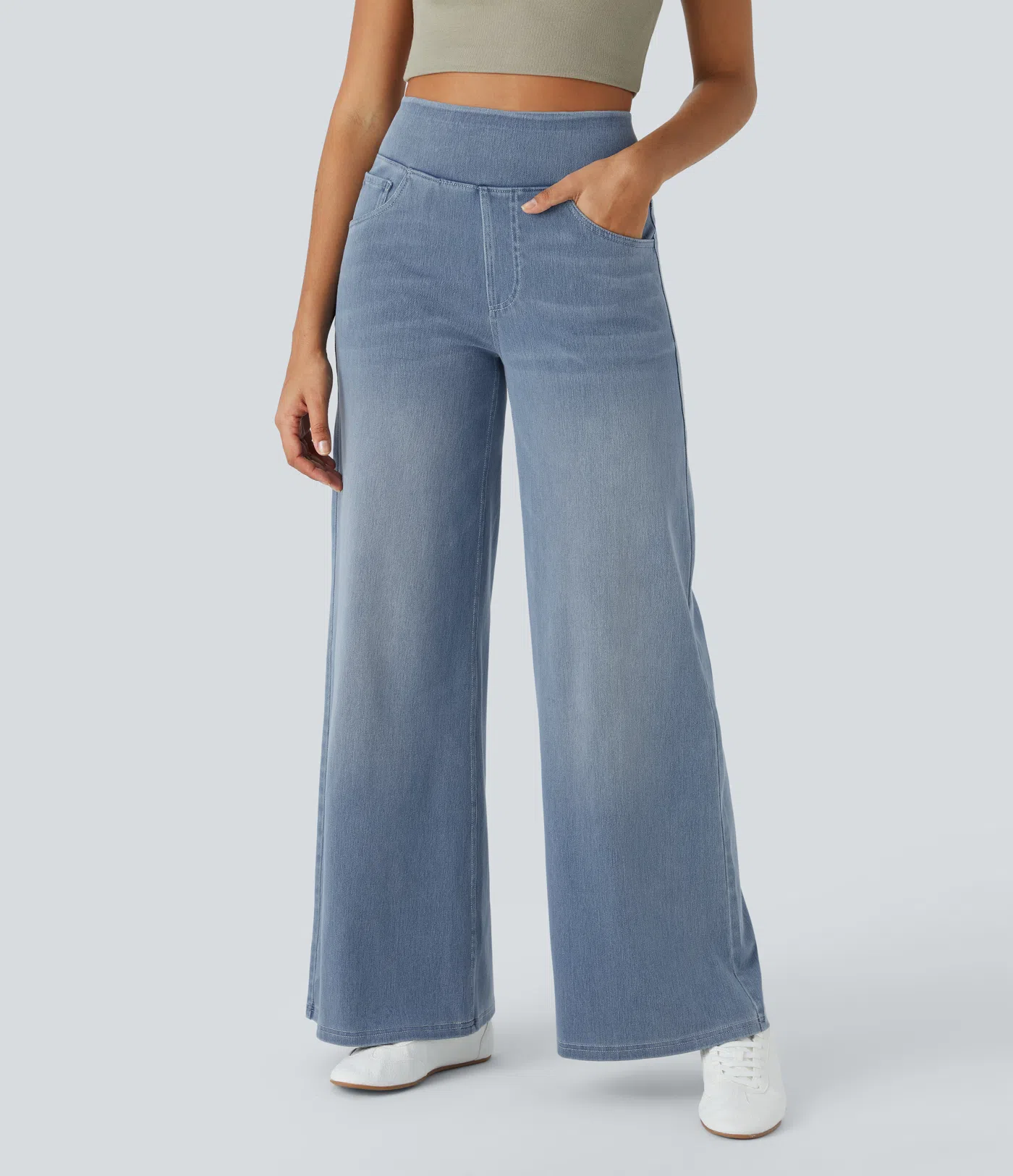 'Flexee' High-Waisted Stretch Denim with Pockets