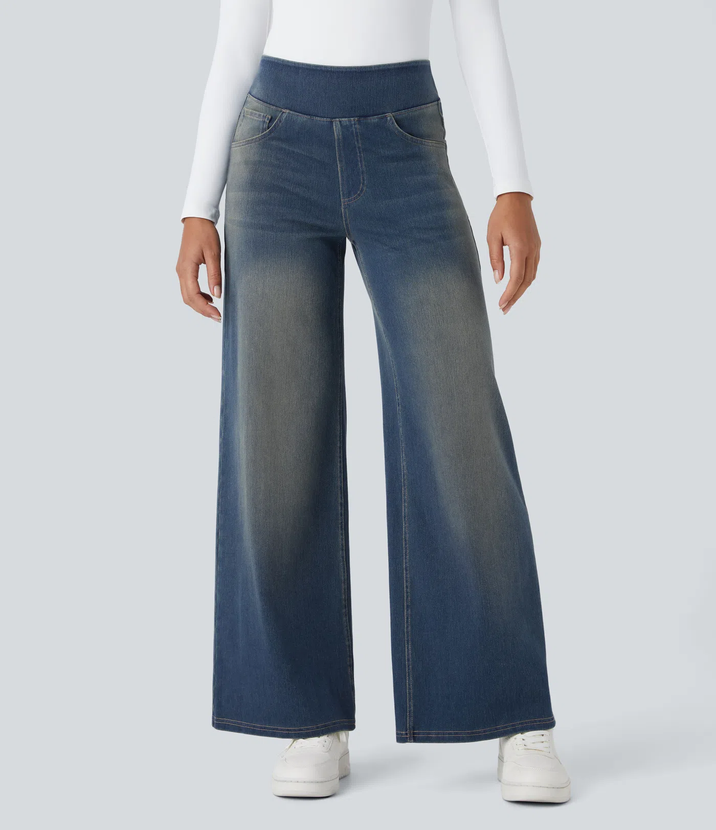 'Flexee' High-Waisted Stretch Denim with Pockets