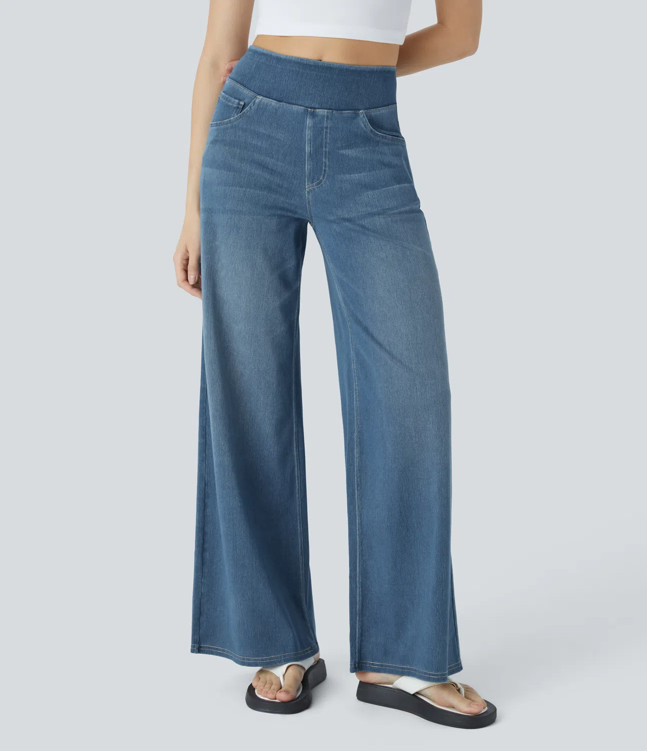 'Flexee' High-Waisted Stretch Denim with Pockets